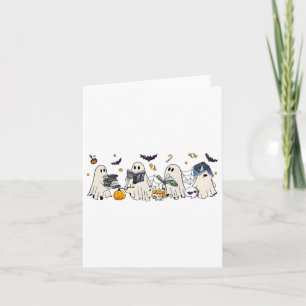 Bookish Ghost Throne Of Gl Halloween Card