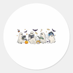 Bookish Ghost Throne Of Gl Halloween  Classic Round Sticker