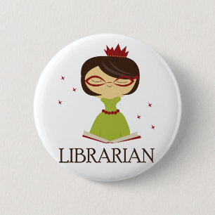 Bookish Librarian Library Gift 6 Cm Round Badge