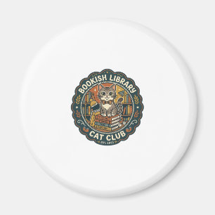 Bookish Library Cat POD Vector Art - Bookish Libra Magnet