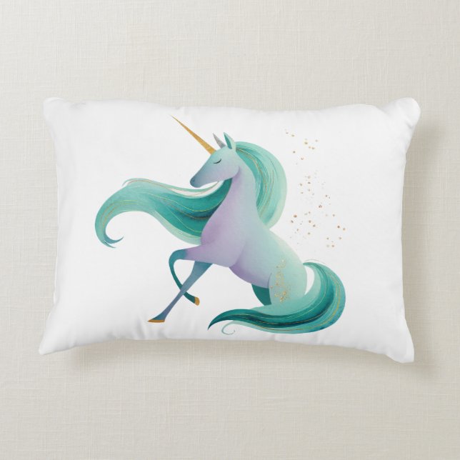 Bookish Magic Prancing Unicorn Lumbar Pillow (Back)