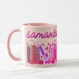 Bookish Orange Pumpkin Floral Autumn Pink Combo Mug