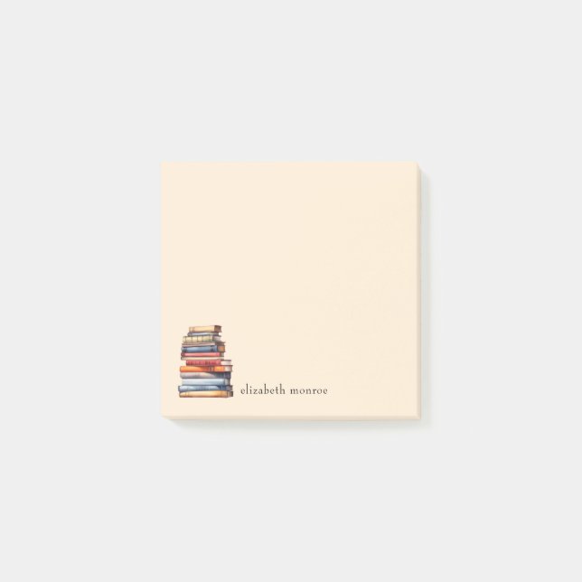 Bookish Personalised Custom Name Post-it Notes (Front)