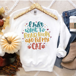 Bookish, Reader, Book Lover Gift, Cat Lover Sweatshirt