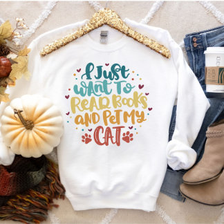 Bookish, Reader, Book Lover Gift, Cat Lover Sweatshirt