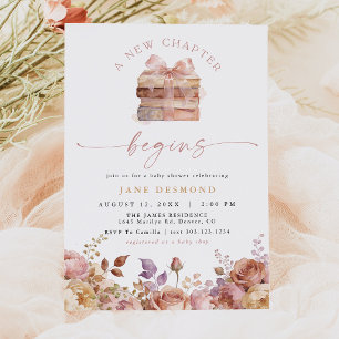 Bookish Story Book New Chapter Baby Shower Invitation