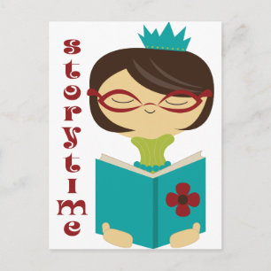 Bookish Storytime Reading Lady Librarian Gift Postcard