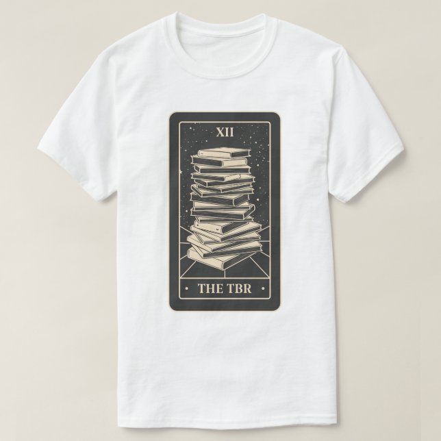Bookish Tarot - The TBR (Black Edition) T-Shirt (Design Front)