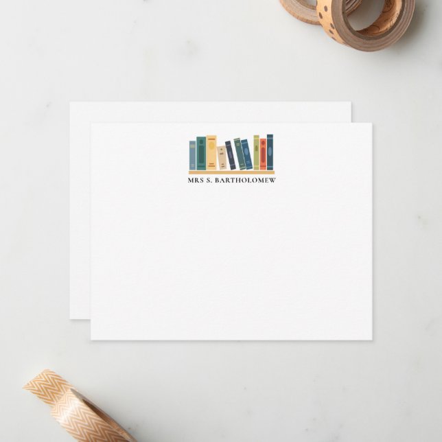 Bookish Teacher Appreciation Personalised  Card (Front/Back In Situ)