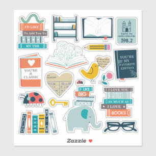 Bookish Valentines Stickers