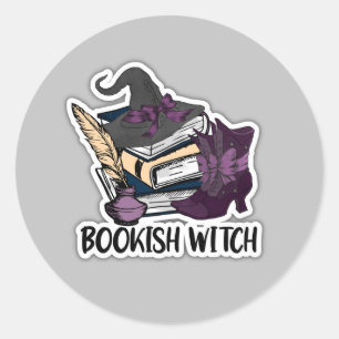 Bookish Witch Classic Round Sticker