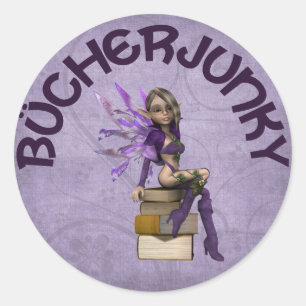 bookjunky classic round sticker