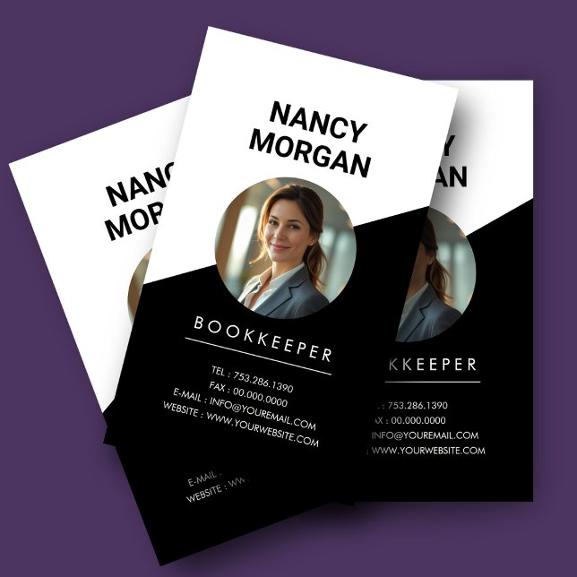 Bookkeeper Accountant Photo  Business Card (Creator Uploaded)
