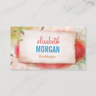 Bookkeeper - Artistry Watercolor Floral Business Card