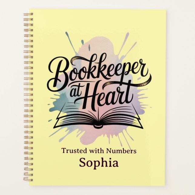 Bookkeeper at Heart Personalised Planner (Front)