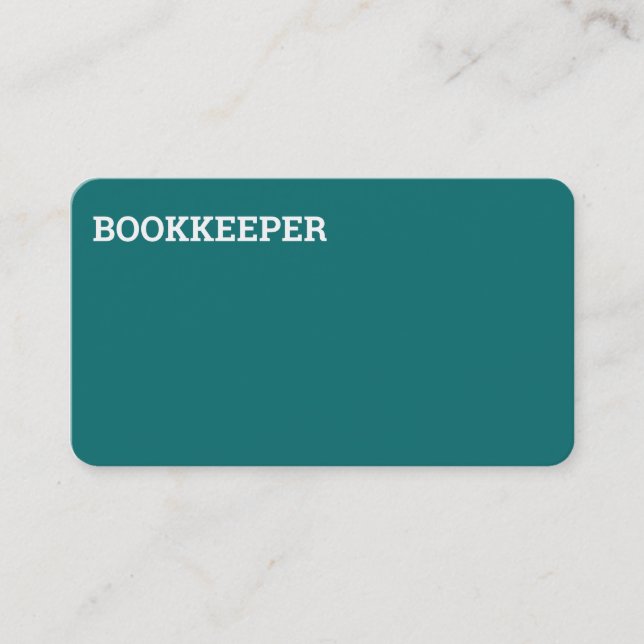 Bookkeeper Auditor Business Card (Front)