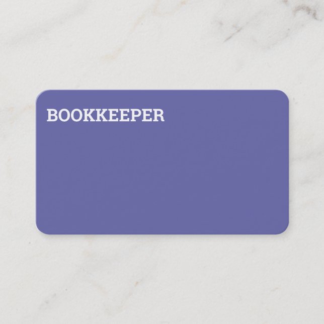 Bookkeeper Auditor Business Card (Front)