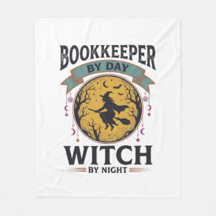 Bookkeeper by Day Witch by Night Vintage Shirt Des Fleece Blanket