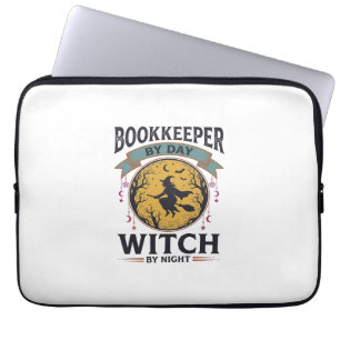 Bookkeeper by Day Witch by Night Vintage Shirt Des Laptop Sleeve