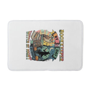 Bookkeeper Day Witch Night Halloween Owl Books Pum Bath Mat