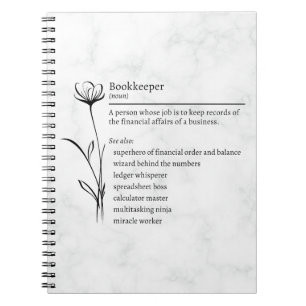 Bookkeeper Definition Funny Synonym Photo Notebook