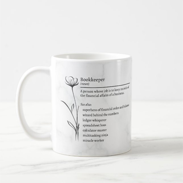 Bookkeeper Definition Funny Synonyms Mug (Left)