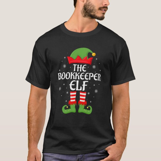 Bookkeeper Elf Xmas Family Matching Elf Squad Chri T-Shirt (Front)