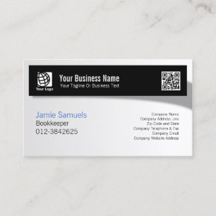 Bookkeeper Finance Services Simple Shadow Banner Business Card
