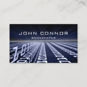 Bookkeeper Financial Advisor Binary Code Matrica Business Card