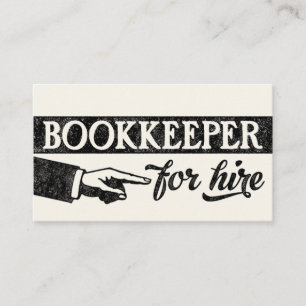 Bookkeeper For Hire Business Cards - Off White