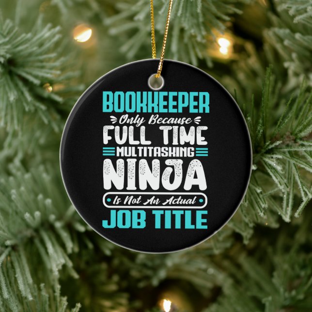 Bookkeeper Job Title Profession Accounting Skills Ceramic Tree Decoration (Tree)