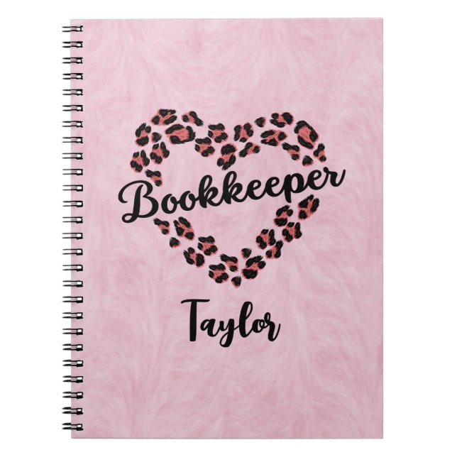 Bookkeeper Leopard Heart Frame Photo Notebook (Front)