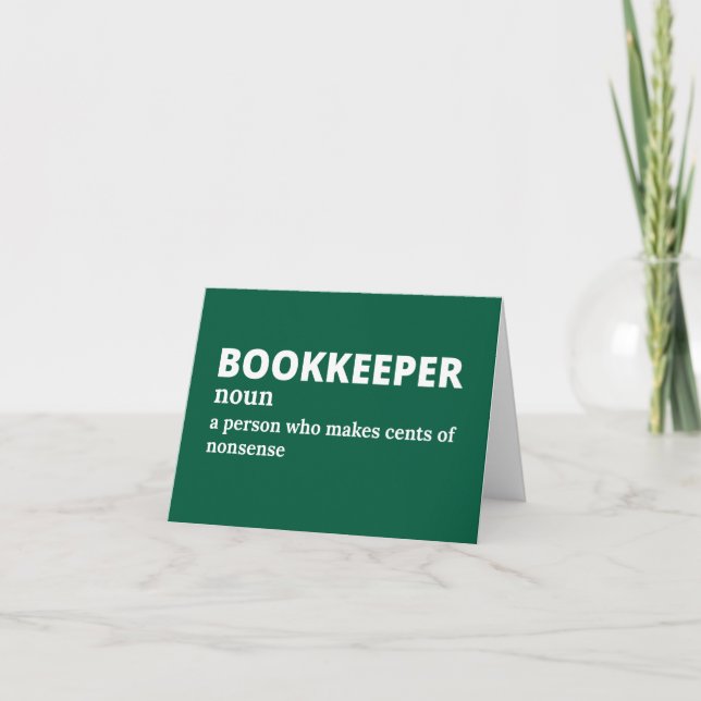 Bookkeeper Meaning Funny Card (Front)