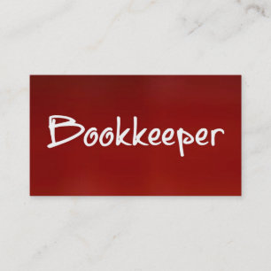 Bookkeeper Red Business Card
