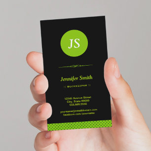 Bookkeeper - Stylish Apple Green Business Card