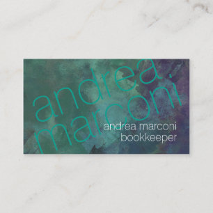Bookkeeper Truquoise Grunge Thin Letters Business Card