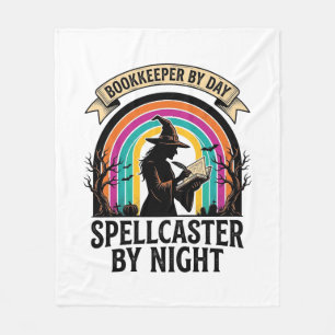 Bookkeeper Witch Retro Halloween Accounting Design Fleece Blanket