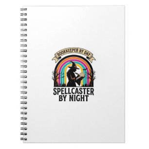Bookkeeper Witch Retro Halloween Accounting Design Notebook