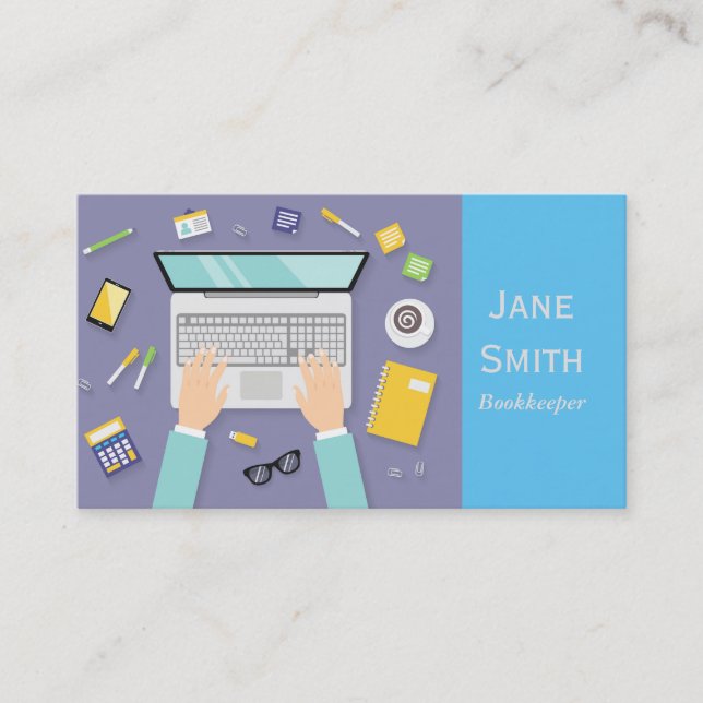 Bookkeeping accounting services business business card (Front)