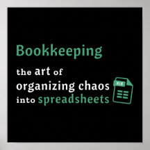 Bookkeeping Art Organising Spreadsheet Poster