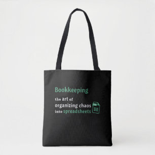 Bookkeeping Art Organising Spreadsheets Tote Bag