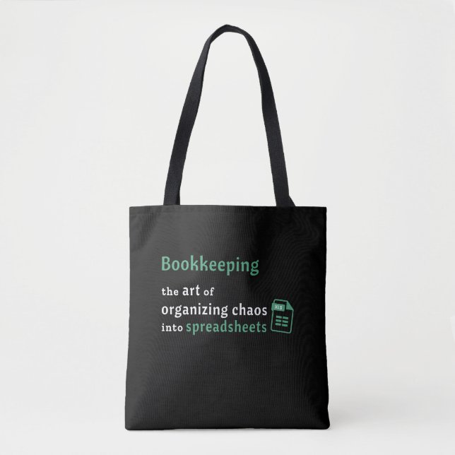 Bookkeeping Art Organising Spreadsheets Tote Bag (Front)