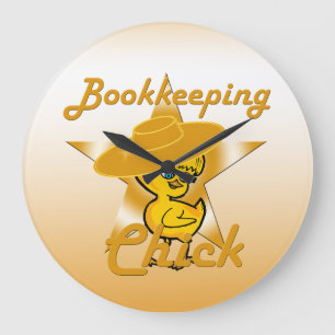 Bookkeeping Chick #10 Large Clock