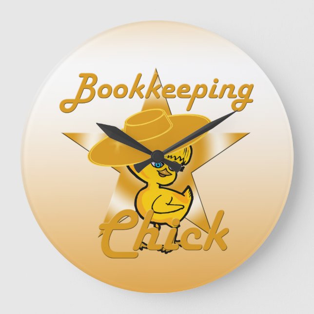 Bookkeeping Chick #10 Large Clock (Front)