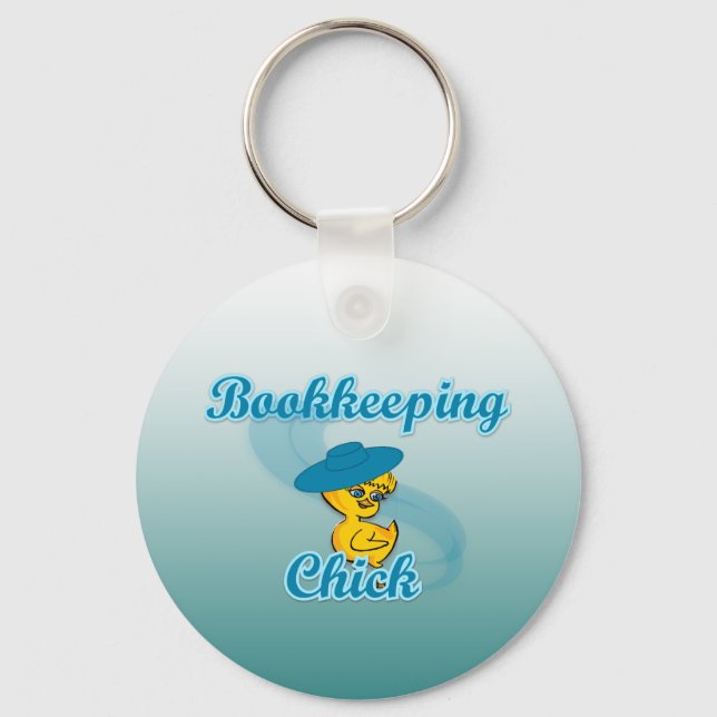 Bookkeeping Chick #3 Key Ring (Front)
