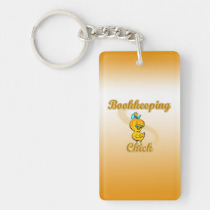 Bookkeeping Chick Key Ring