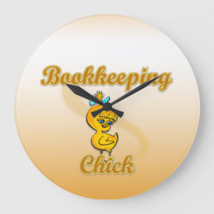 Bookkeeping Chick Large Clock