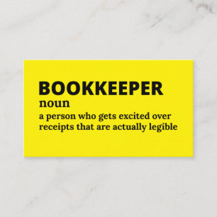 Bookkeeping Expert - Sarcastic Definition Business Card