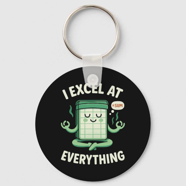 Bookkeeping I Excel At Everything Yoga Accountant  Key Ring (Front)