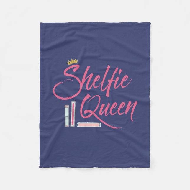 Booklover Shelfie Queen Fleece Blanket (Front)